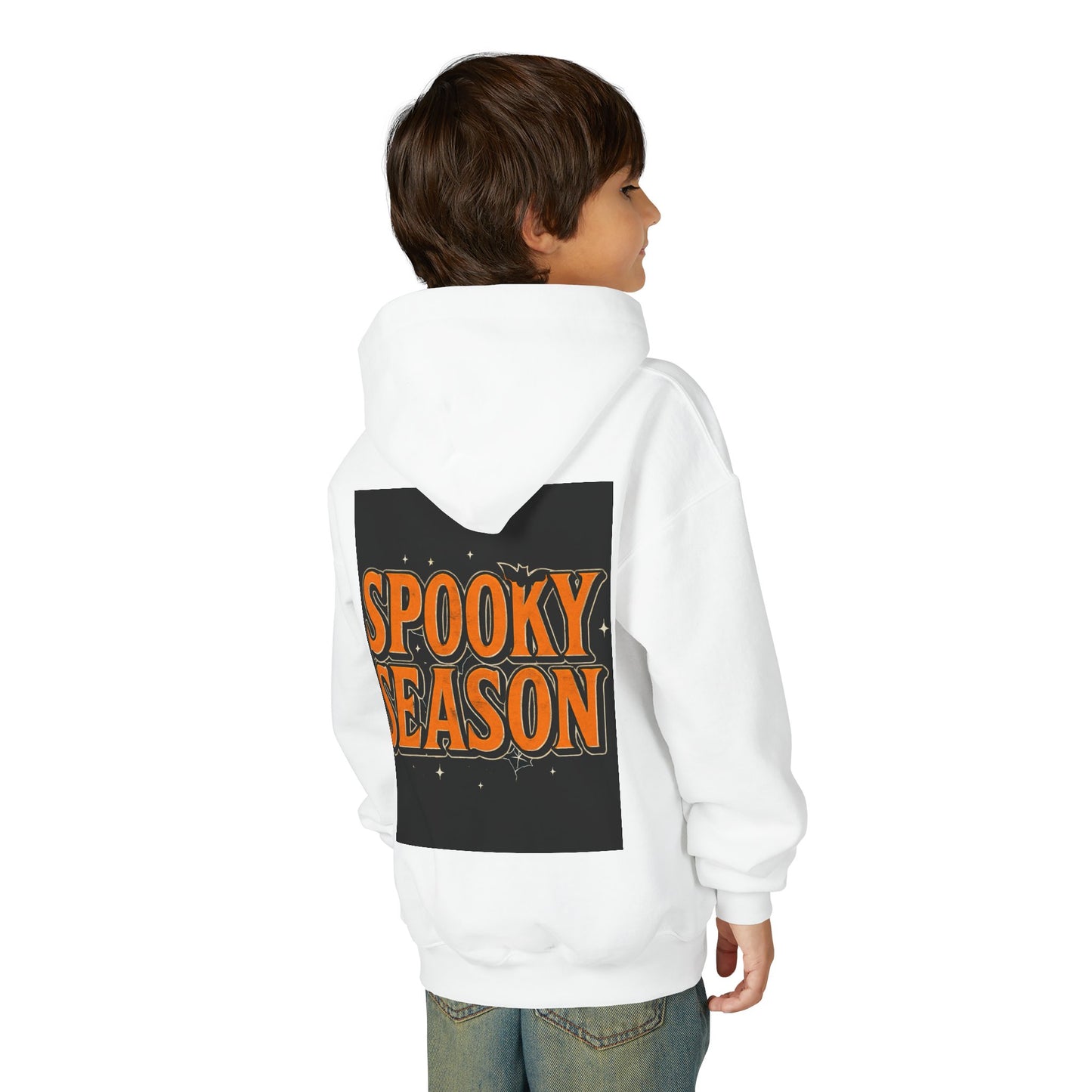 Halloween Spooky Season Youth Hoodie, Cozy Fall Apparel, Trick or Treat Sweater, Fun Costume Layer, October Celebration Sweatshirt