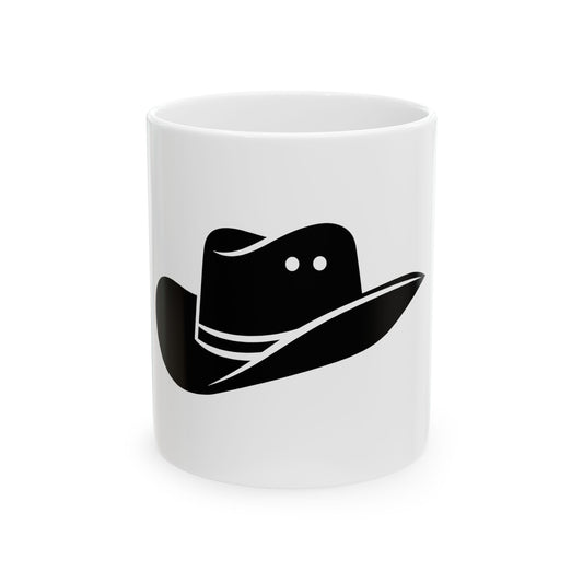 Cowboy Hat Ceramic Mug, Unique Gift for Western Lovers, Coffee Cup for Home or Office, Daily Use, Birthday and Holiday Present