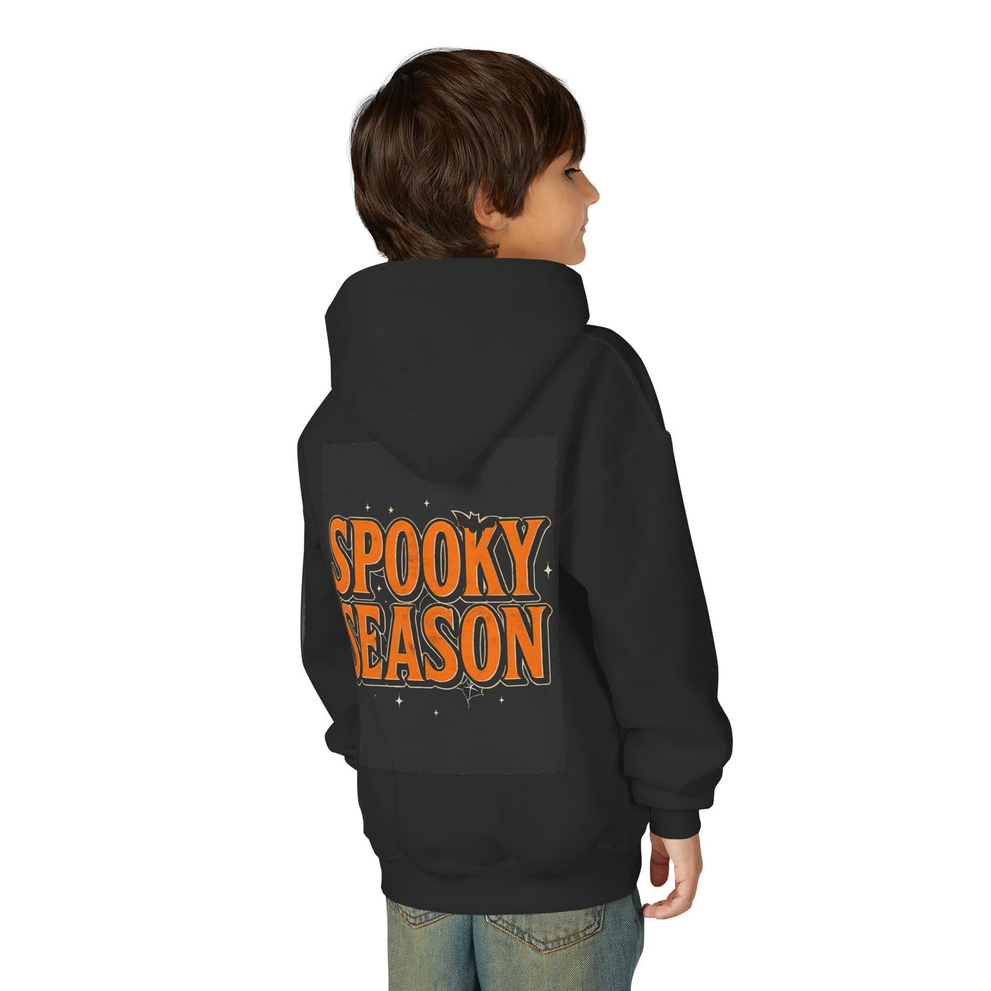 Halloween Spooky Season Youth Hoodie, Cozy Fall Apparel, Trick or Treat Sweater, Fun Costume Layer, October Celebration Sweatshirt