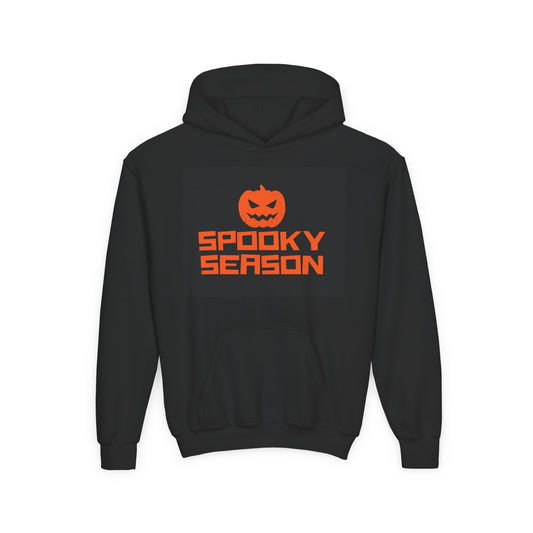 Halloween Spooky Season Youth Hoodie, Cozy Fall Apparel, Trick or Treat Sweater, Fun Costume Layer, October Celebration Sweatshirt