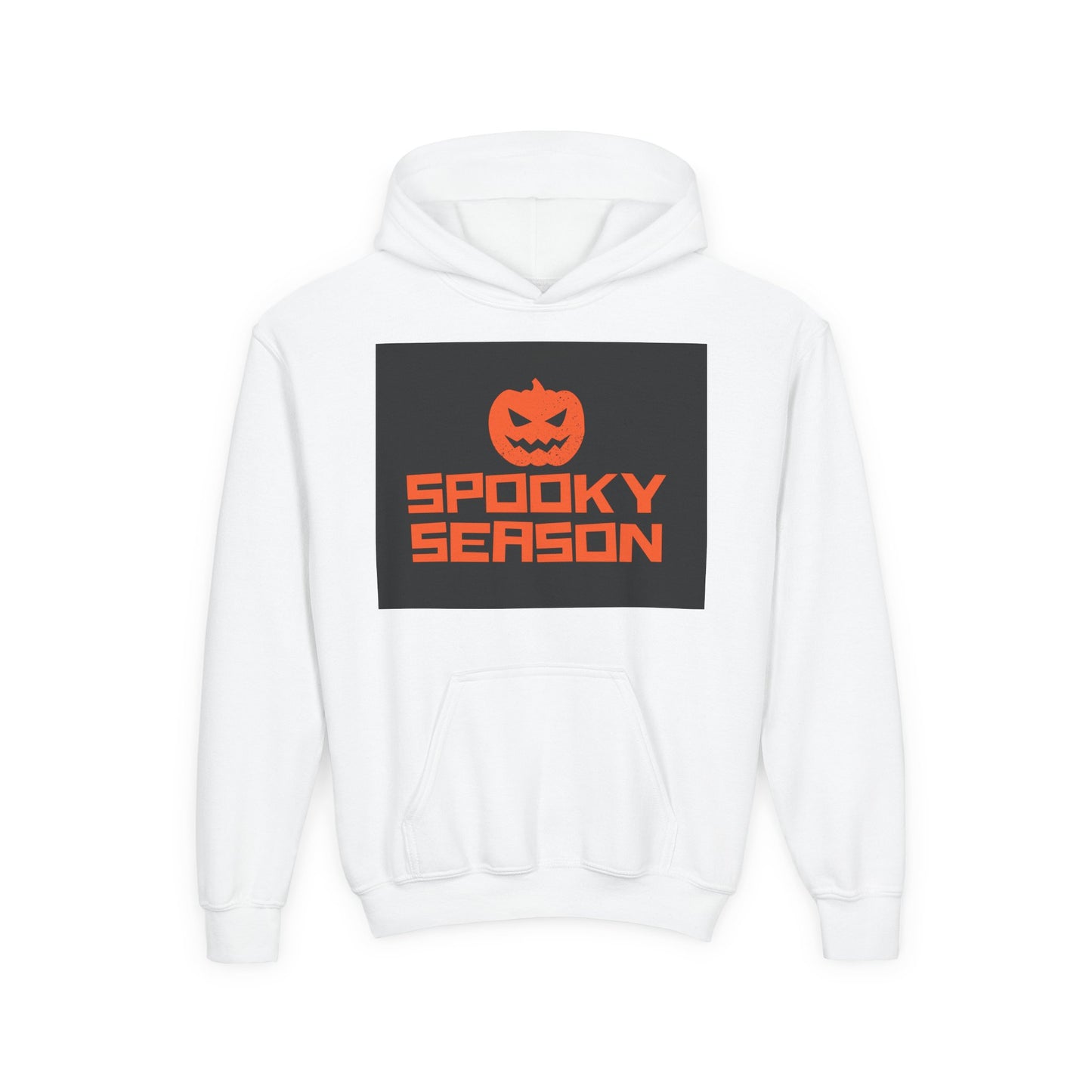 Halloween Spooky Season Youth Hoodie, Cozy Fall Apparel, Trick or Treat Sweater, Fun Costume Layer, October Celebration Sweatshirt