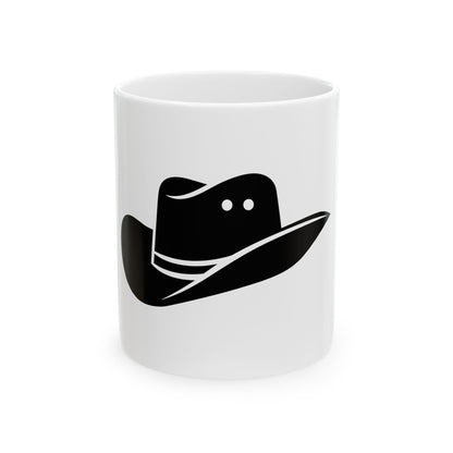 Cowboy Hat Ceramic Mug, Unique Gift for Western Lovers, Coffee Cup for Home or Office, Daily Use, Birthday and Holiday Present