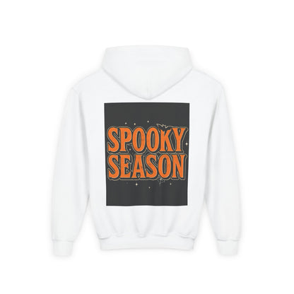 Halloween Spooky Season Youth Hoodie, Cozy Fall Apparel, Trick or Treat Sweater, Fun Costume Layer, October Celebration Sweatshirt